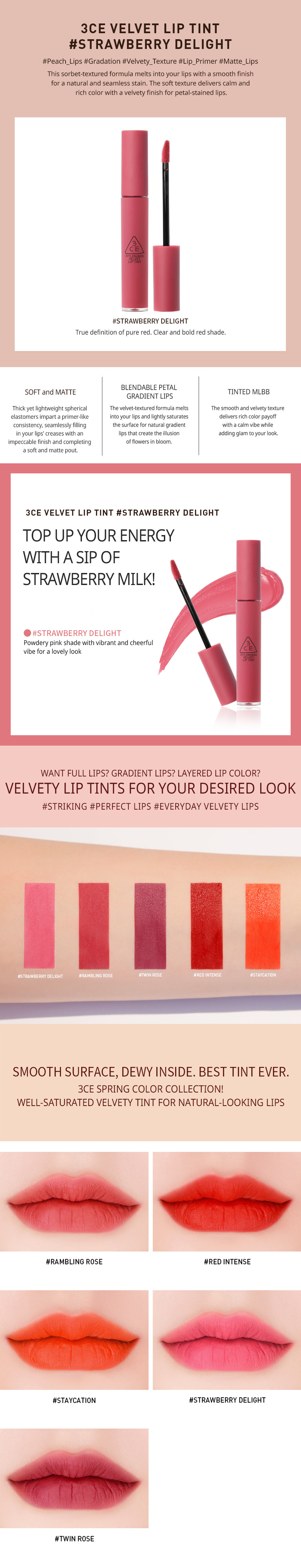 3ce velvet lip tint strawberry delight