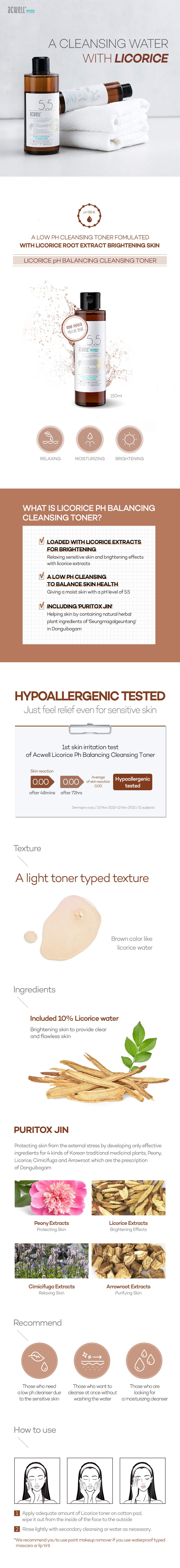 ACWELL] Licorice pH Balancing Cleansing Toner 150ml - KOREAN TREND SHOP