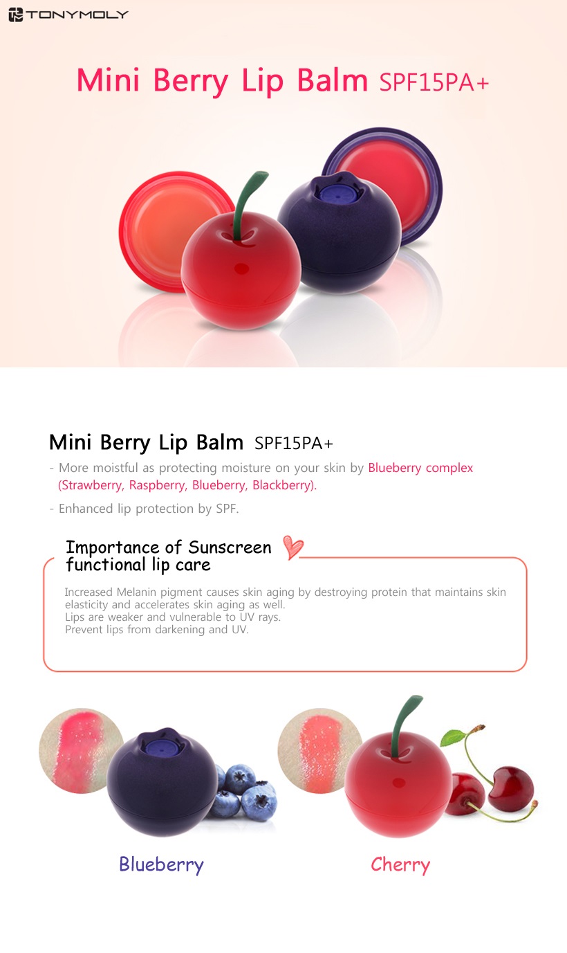 Купить Бальзам для губ Tony Moly Mini Berry Lip balm из Кореи в Иркутcке | Цены, отзывы