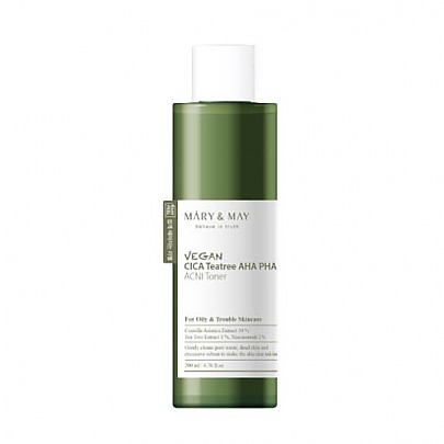 [Mary&May] Vegan CICA Tea Tree AHA PHA Toner 200ml