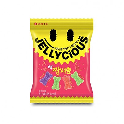 [Lotte] Jellycious Super Sour Fruit Gummy (51g)
