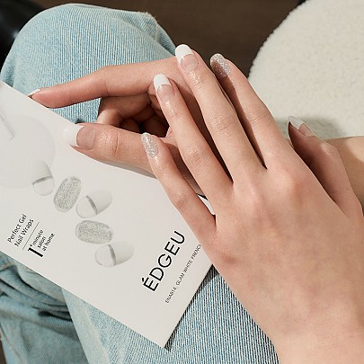 [EDGEU] Glam White French Nail Strips