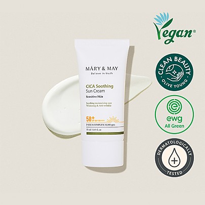 [Mary&May] CICA Soothing Sun Cream SPF50+ PA++++ 50ml