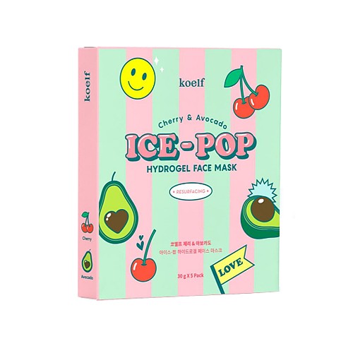 [KOELF] Cherry & Avocado Ice-Pop Hydrogel Mask (5ea)