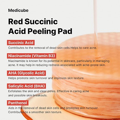 [MEDICUBE] Red Succinic Acid Peeling Pad (70ea)