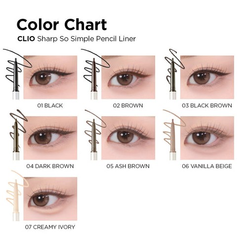 [CLIO] *renewal* Sharp So Simple Waterproof Pencil Liner (7 colors)