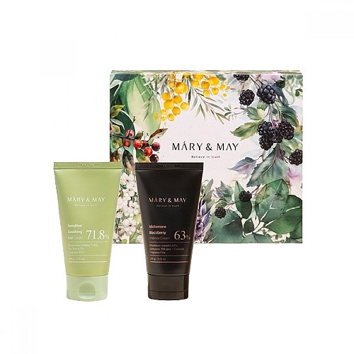 [Mary&May] Soothing Gel Cream+Idebenone Blackberry Cream Duo Set