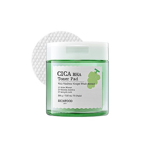 [Skinfood] Shine Muscat Cica BHA Toner Pad 70ea