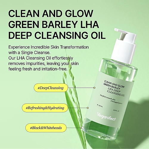 [Veganifect] Clean And Glow Green Barley LHA Deep Cleansing Oil 205ml