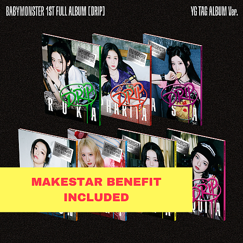 [K-POP] (Makestar) BABYMONSTER 1st Full Album - DRIP (YG TAG ALBUM Ver.) (7 TYPE Random)